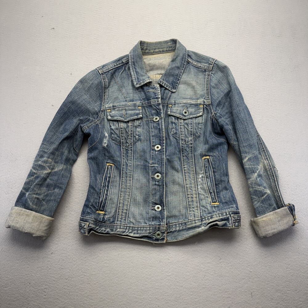 Polo Jeans Co Ralph Lauren Lydia Repair Denim Jacket Womens Size XS Vintage